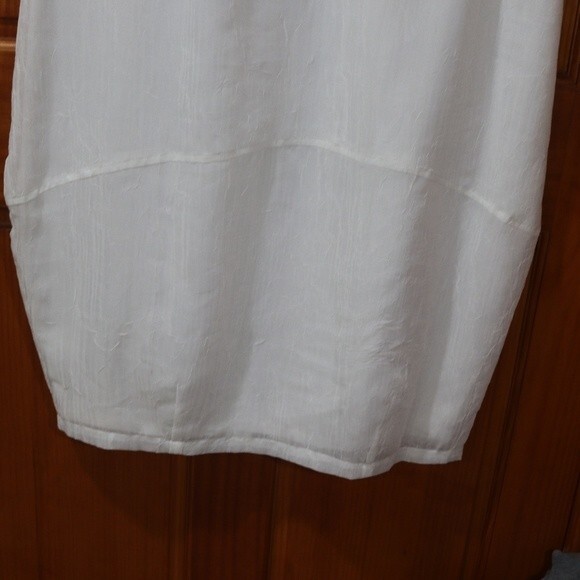 Sue Wong White Midi Pencil Skirt LG Slip Skirt White Wrinke Crinkle Vintage - Picture 4 of 16